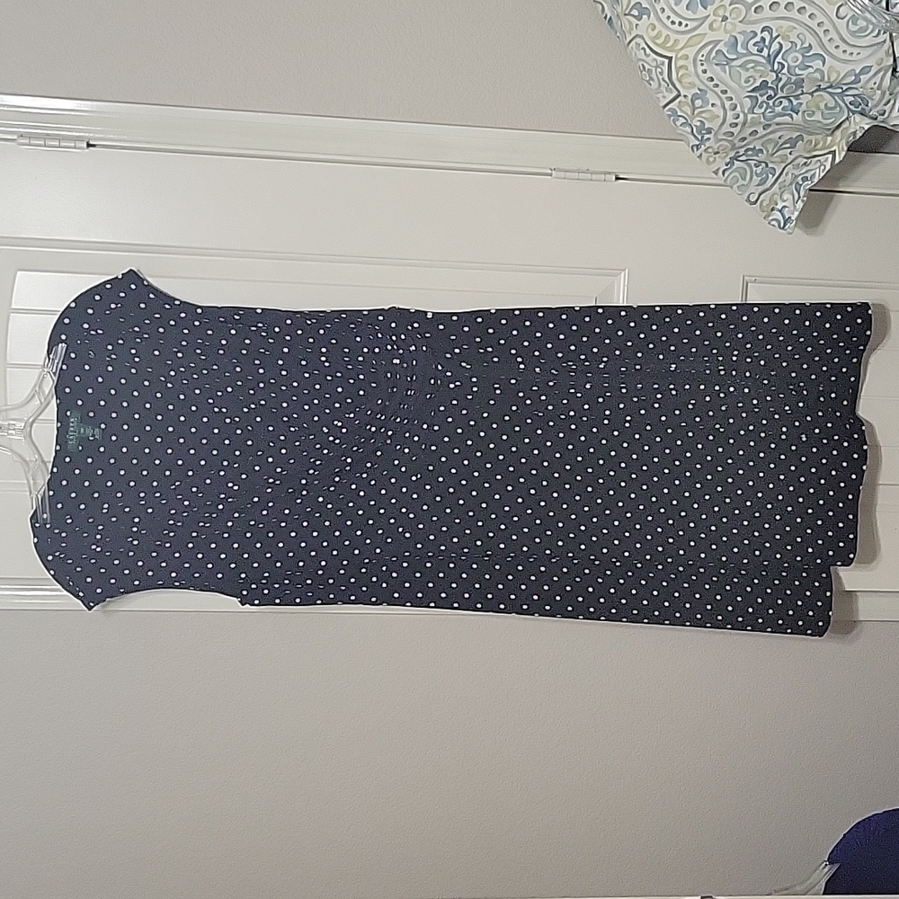 Black and white polka dot wrap dress